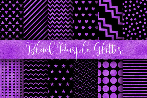 Download Black Purple Glitter Digital Papers - Purple glitter Collection