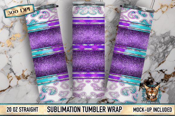 Download Purple Glitter Leopard 20oz Tumbler Wrap - Purple glitter Collection