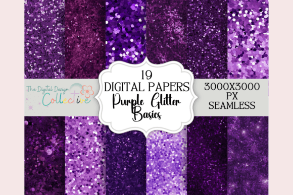 Download Seamless Purple Glitter Digital Papers - Purple glitter Collection
