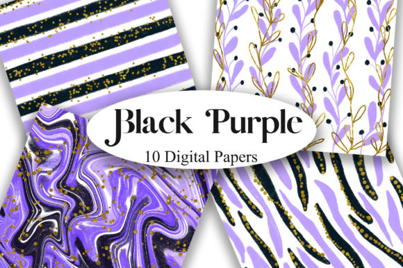 Download Black Purple Glitter Digital Papers - Purple glitter Collection